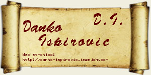 Danko Ispirović vizit kartica